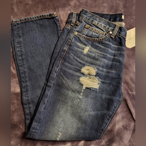 American Dress Code Distressed Button Up Straight Leg Jeans Size 27 NWT - Picture 3 of 7